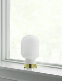 Amp Table Lamp, White / Brass