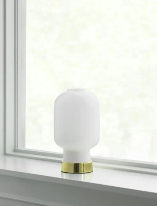 Amp Table Lamp, White / Brass