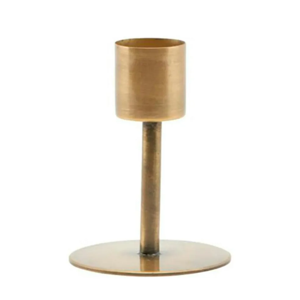 Anit Candle Stand 12 cm, Antique Brass
