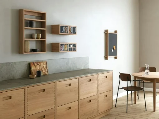 A-Organizer Shelf With 10 Glass Jugs, Oak