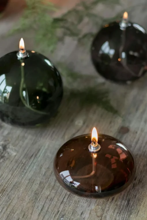 Aura Oil Lamp 6 cm, Brown
