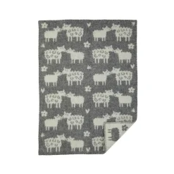 Bää Wool Blanket, Grey/White