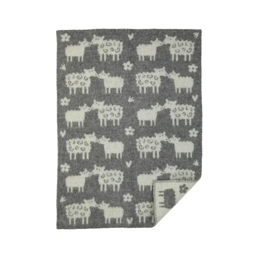 Bää Wool Blanket, Grey/White