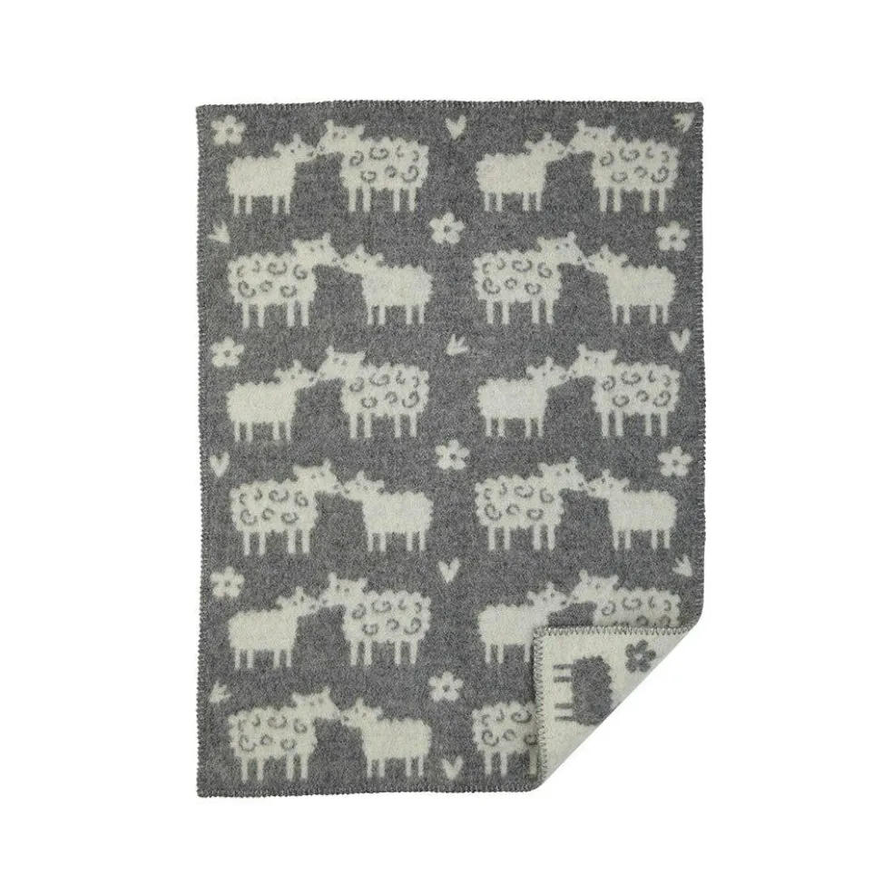 Bää Wool Blanket, Grey/White