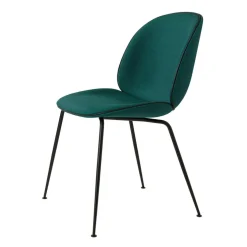 Beetle Dining Chair Fully Upholstered, Conic Base Black, Canvas 984/Black Leather