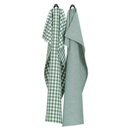 Bella Kitchen Towel 50x70 cm 2-pack, Dark Grey / White