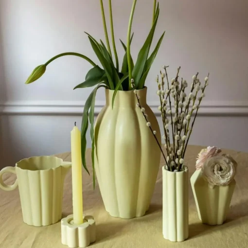 Birgit Vase / Candlestick 5 cm, Pale Yellow