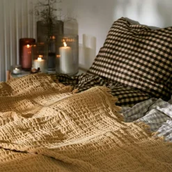 Bæk & Bølge Bed set 150x210 + 50x60 cm, Dark Blue / White