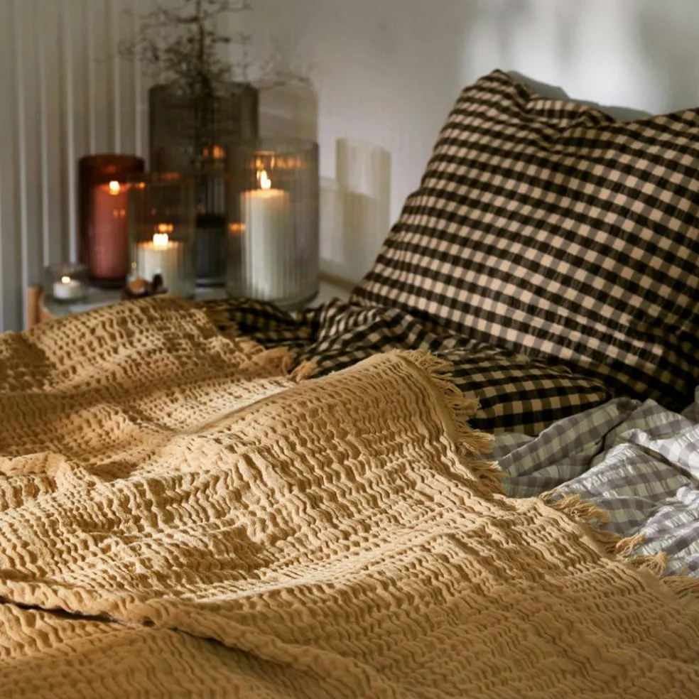 Bæk & Bølge Bed set 150x210 + 50x60 cm, Dark Blue / White