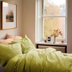 Bæk & Bølge Bed set 150x210 + 50x60 cm, Dark Blue / White