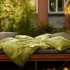 Bæk & Bølge Bed set 150x210 + 50x60 cm, Dark Blue / White