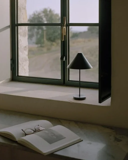 Brolly Table Lamp Portable, Linen
