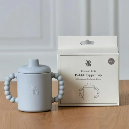 Bubble Sippy Mug With Lid, Cream
