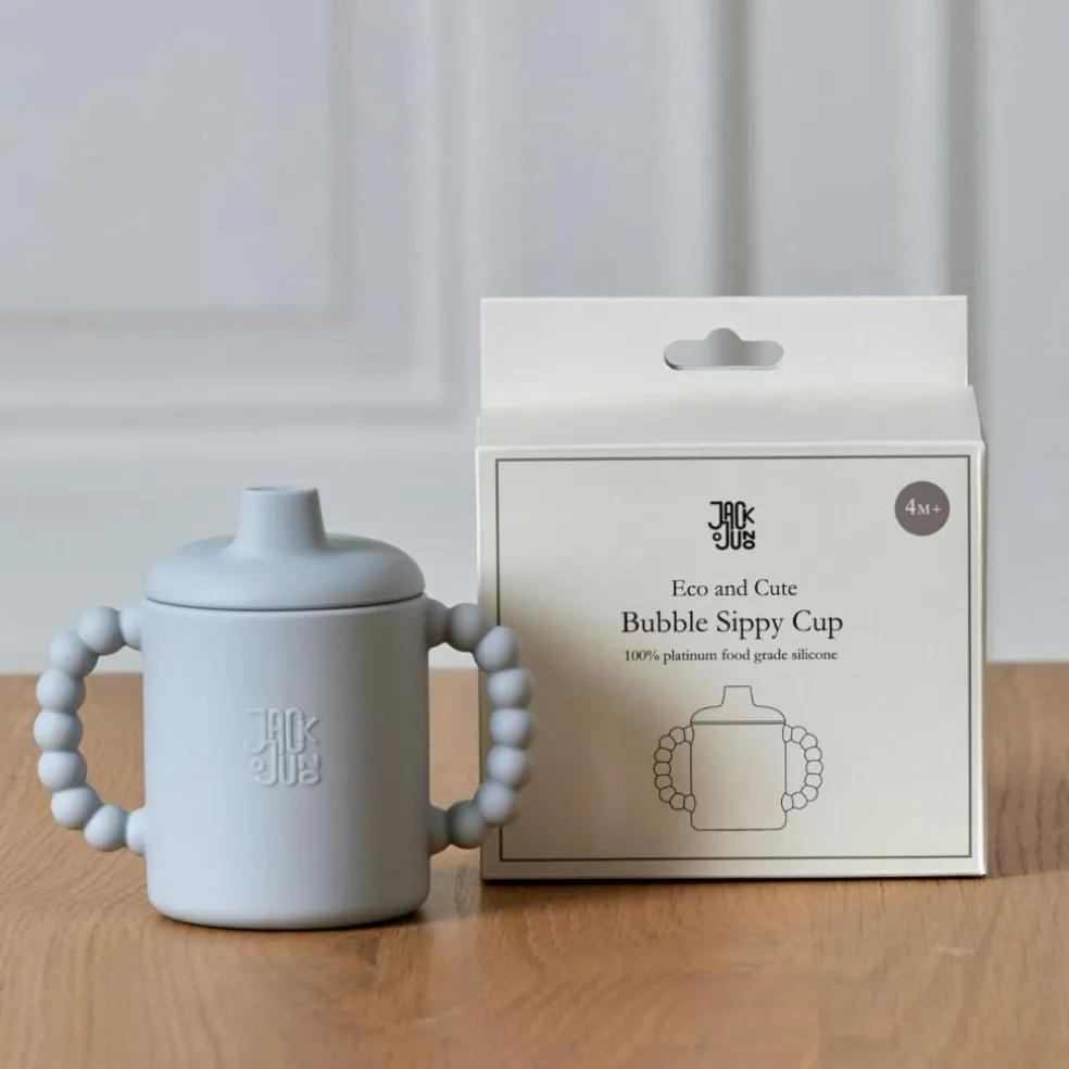 Bubble Sippy Mug With Lid, Cream