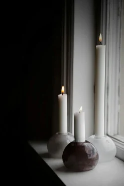 Candle Holder Glass Ø11 cm, White