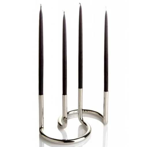 Candle set Gemini, Black, 4 pcs