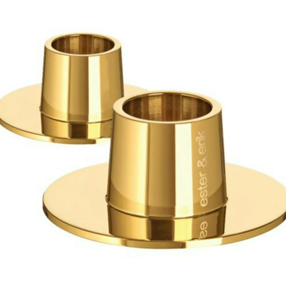 Candlestick Shiny Ø6 cm 2-pack, Shiny Silver