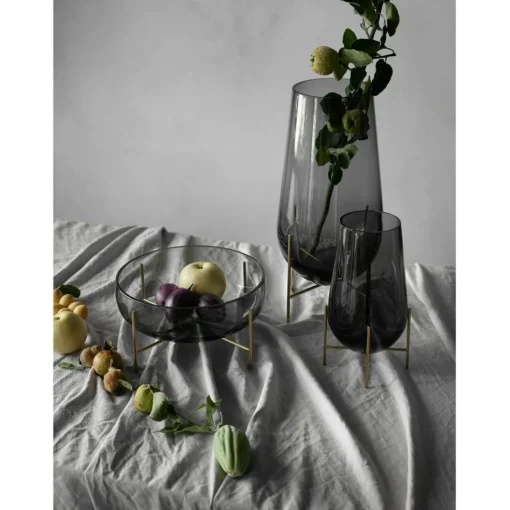 Échasse Vase M, Smoked/ Brass
