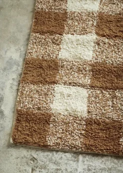 Checked Bathroom Rug 60x90 cm, Green