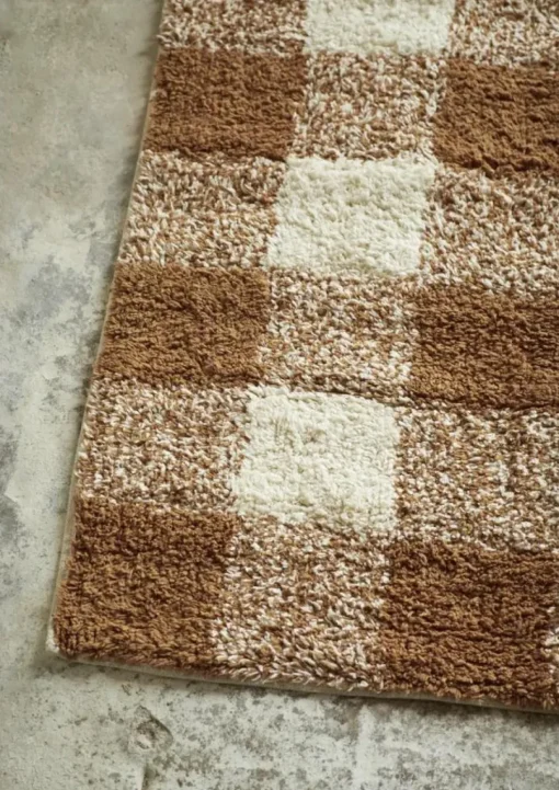 Checked Bathroom Rug 60x90 cm, Green