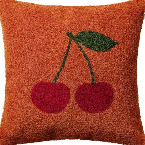 Cherry Cushion Cover 50x50 cm / Apricot Orange / Green / Red