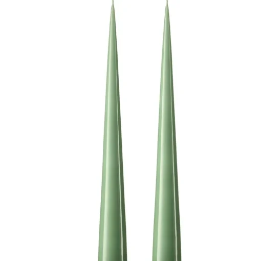 Cone Candles Lacquered 37 cm 2-pack, Eucalytus