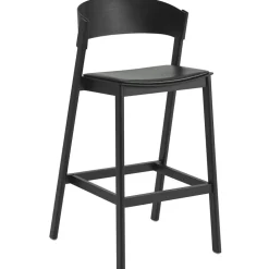 Cover Bar Chair With Backrest 75 cm, Oak / Cognac Leather