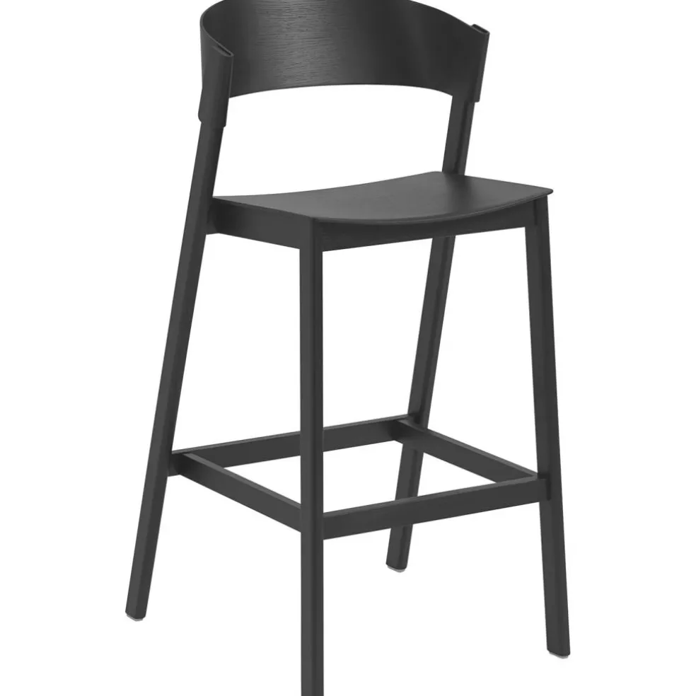Cover Bar Chair With Backrest 75 cm, Oak / Cognac Leather