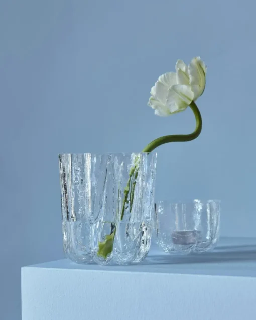 Crackle Vase 121 mm, Clear