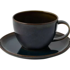 Crafted Denim Coffee Cup With Saucer