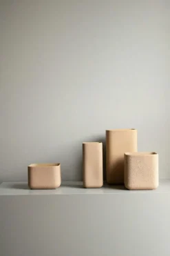 Cube Pot Large H25 cm, Shiny Mole