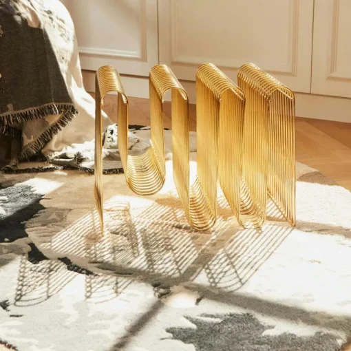 Curva Magazine Rack, Silver