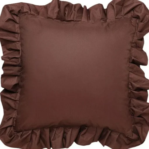 Cushion With Ruffle Outdoor 61x61 cm, Black / White