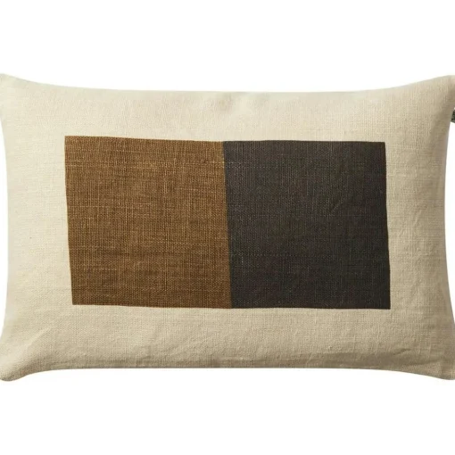 Deepak Cushion Cover 40x60 cm, Taupe / Dark Brown