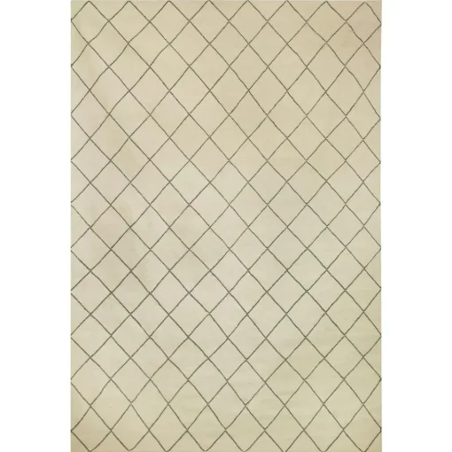 Dhurry Wool Diamond Rug 230x336 cm, Off White/Grey