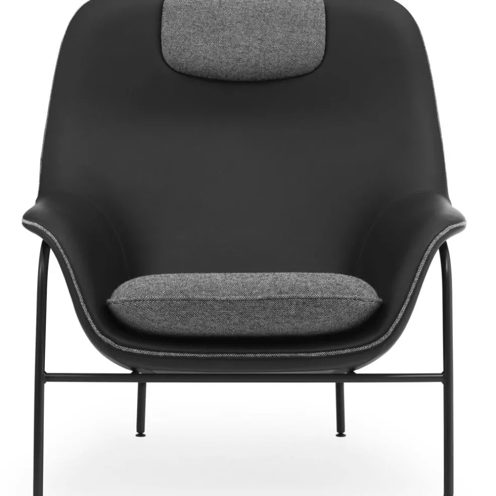 Drape High Armchair, Ultra Leather 41599 / Hallingdal 166 / Black