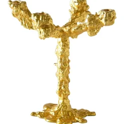 Drip Candle Holder 4 Arms, Gold