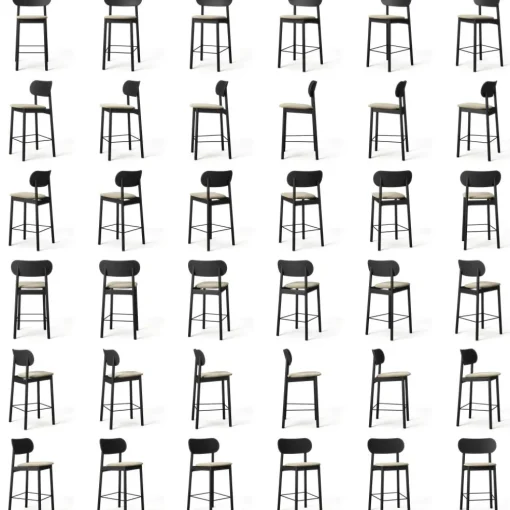 Elephant Bar Chair, Natural Oak / Black Velvet