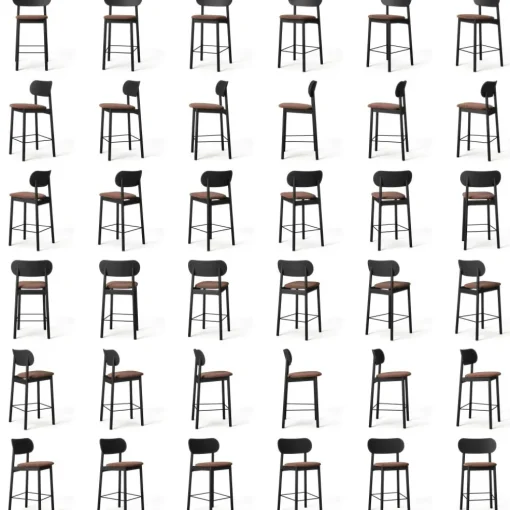 Elephant Bar Chair, Natural Oak / Black Velvet