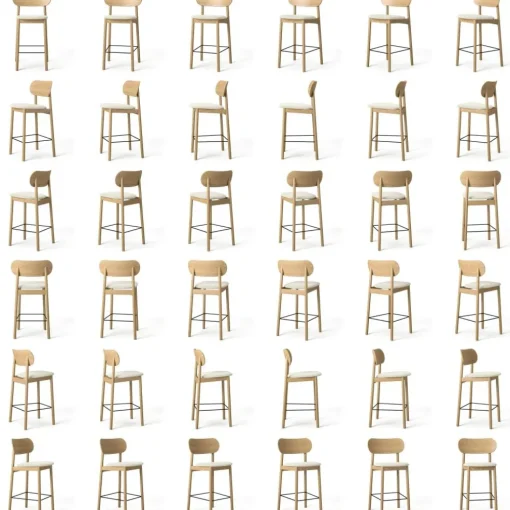 Elephant Bar Chair, Natural Oak / Black Velvet
