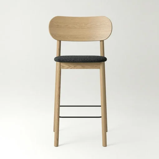 Elephant Bar Chair, Natural Oak / Black Velvet