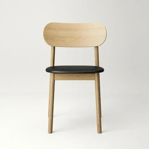 Elephant Chair, Natural Oak / Black Leather