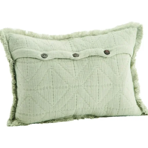 Embroidered Cushion Cover 30x45 cm, Sage