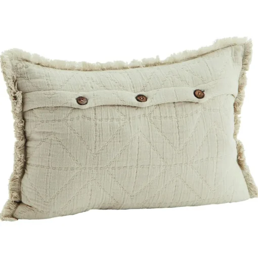 Embroidered Cushion Cover 30x45 cm, Sage