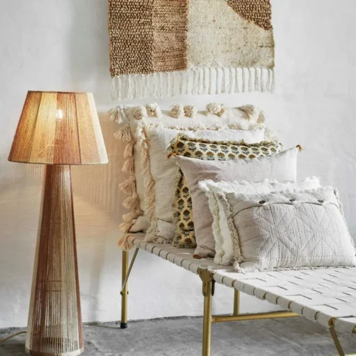 Embroidered Cushion Cover 30x45 cm, Sage