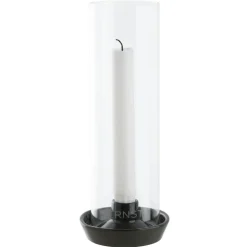 Ernst Candlestick With Glass, Dark Grey