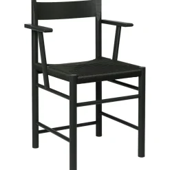 F Armchair, Oiled Oak / Black Webbing