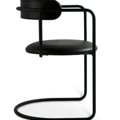 FF Cantilever Chair, Black Leather / Black