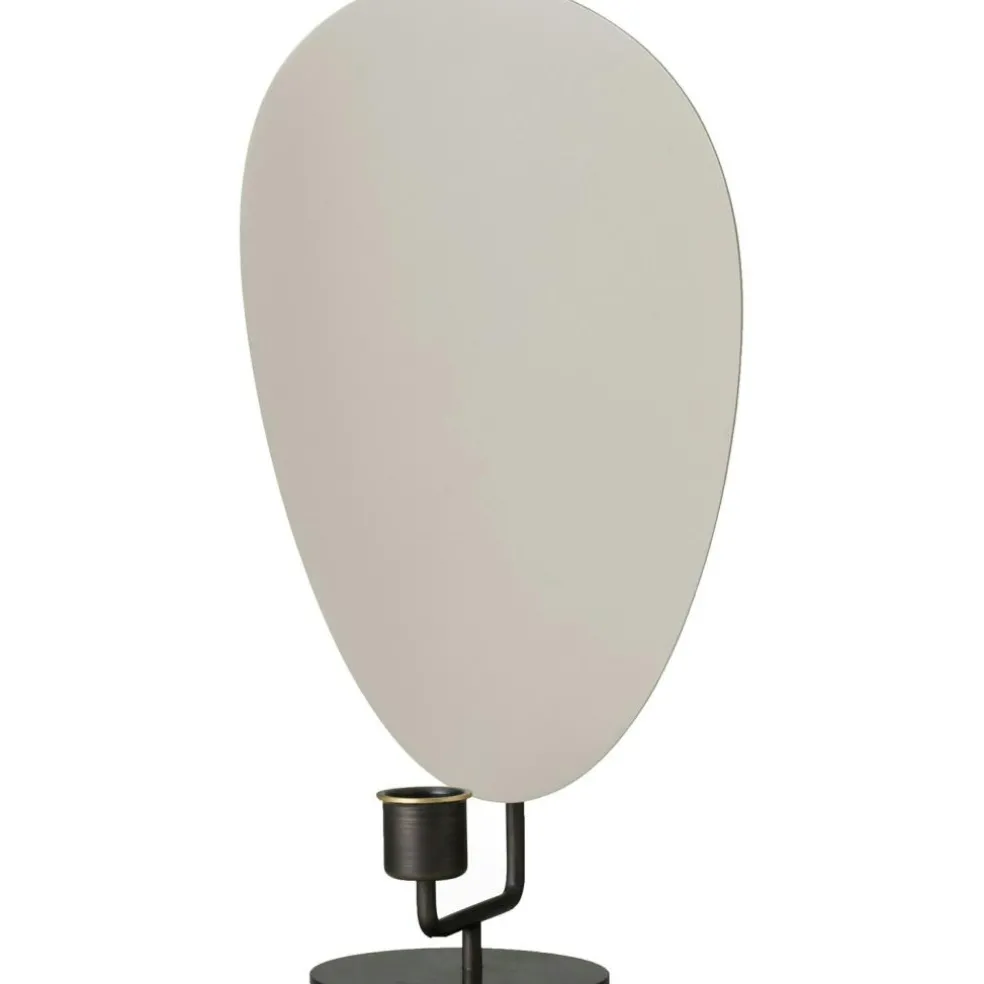 Flambeau Candle Holders, Grey/Bronzed Brass