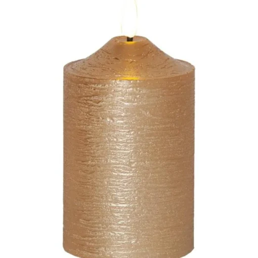Flamme LED Pillar Candle, Gold